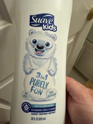 Suave Kids 3 in 1 purely fun body wash and shampoo