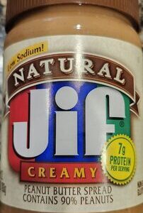 Natural Jif Creamy Peanut Butter Spread